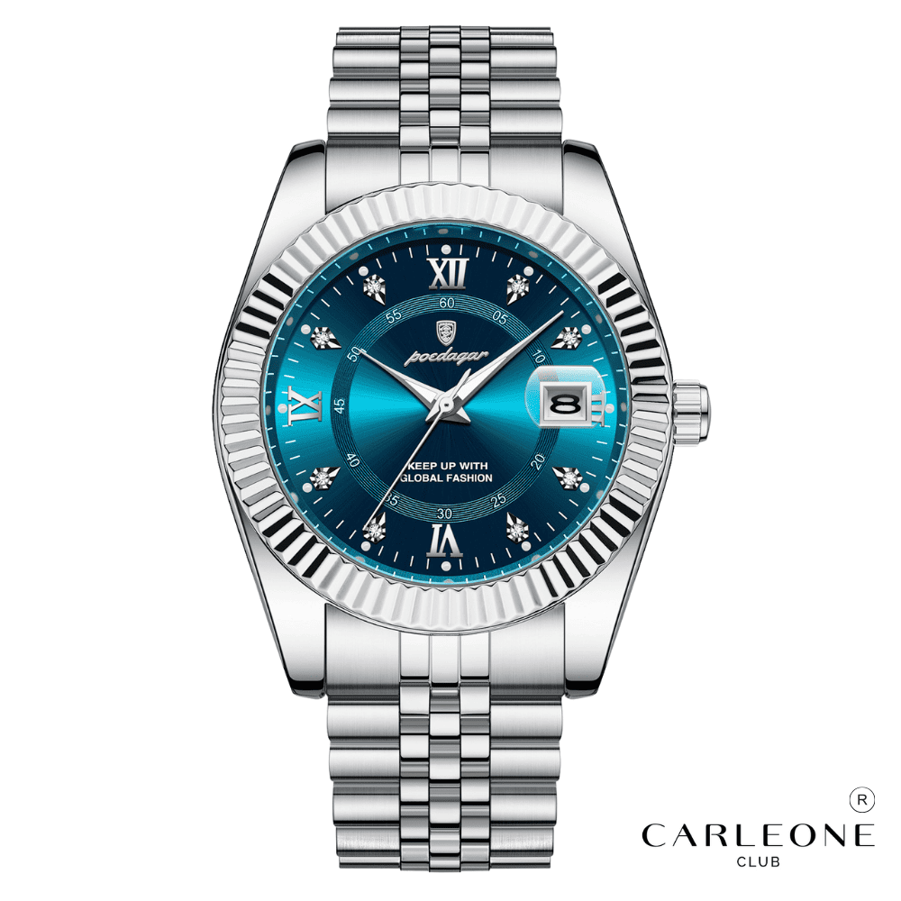 Relógio Poedagar Presidente em Aço Inox Redondo