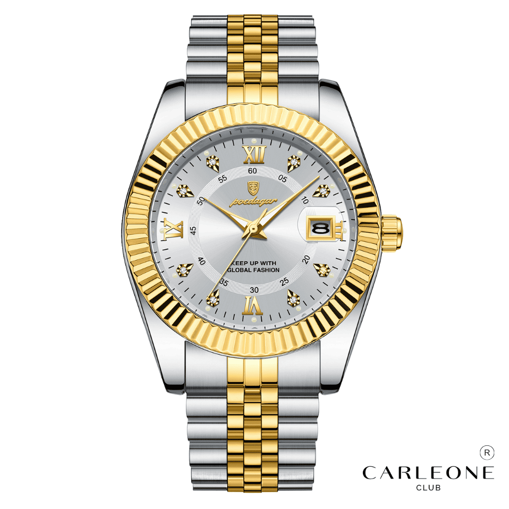 Relógio Masculino Poedagar Presidente em Aço Inox Redondo