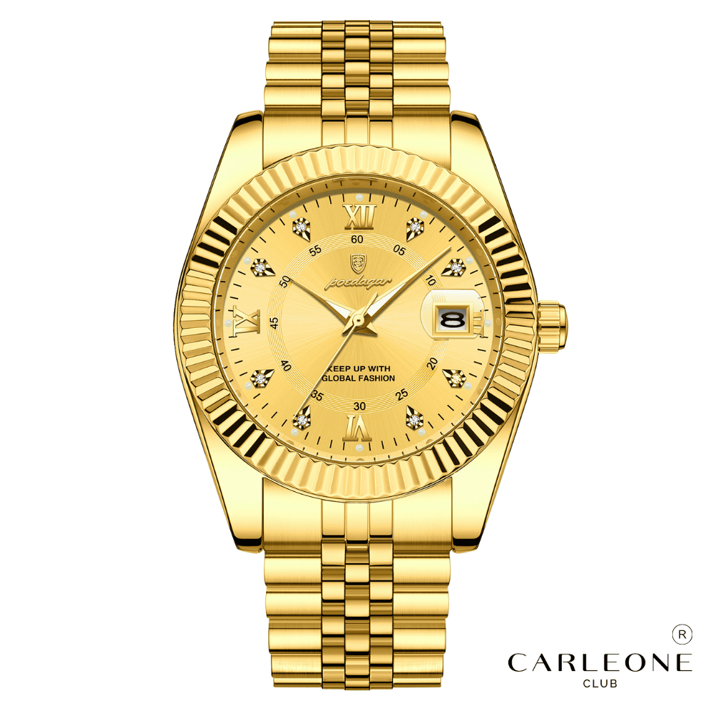 Relógio Masculino Poedagar Presidente em Aço Inox Redondo