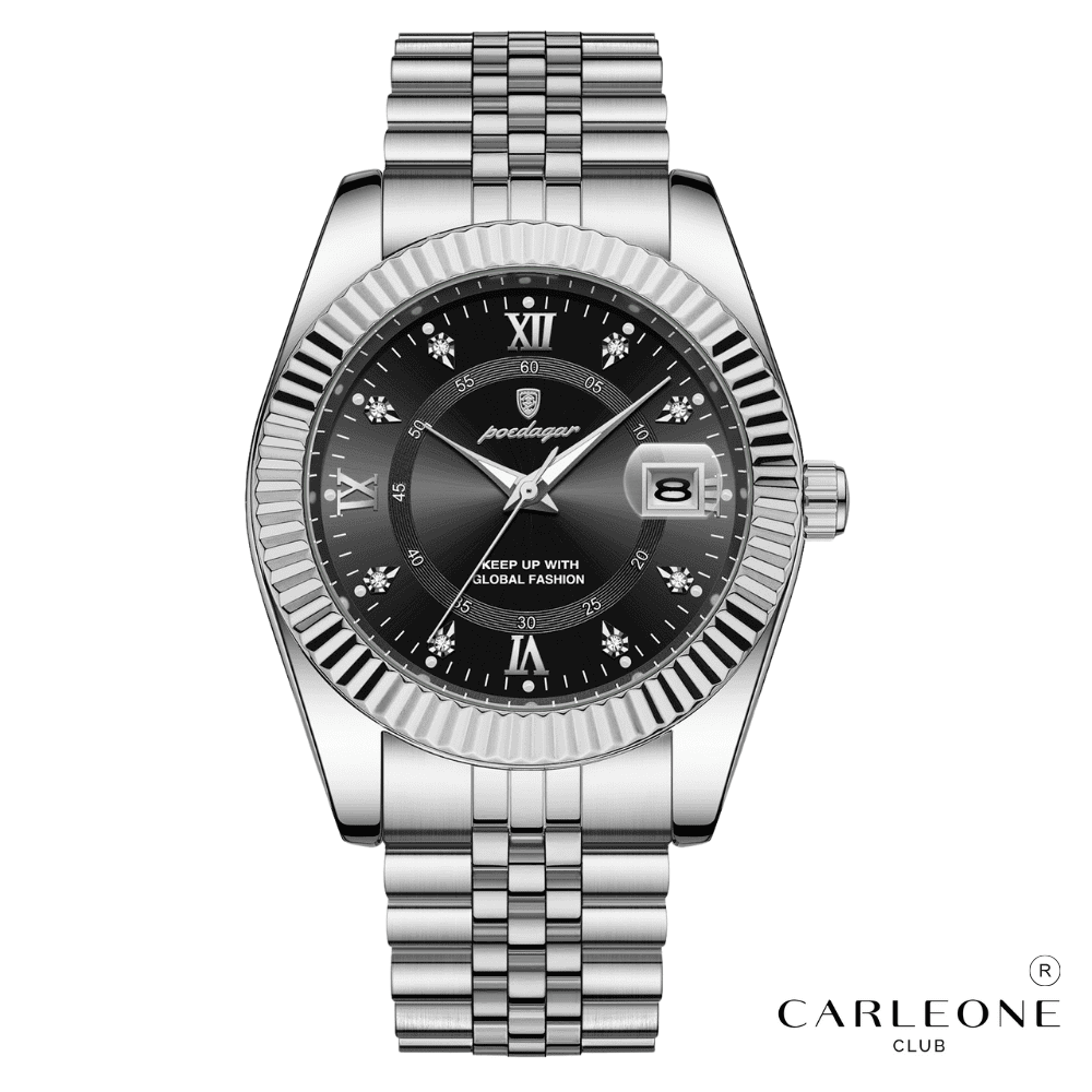 Relógio Masculino Poedagar Presidente em Aço Inox Redondo